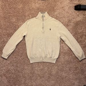 Polo Ralp Lauren Mesh-Knit Quarter-Zip Sweater